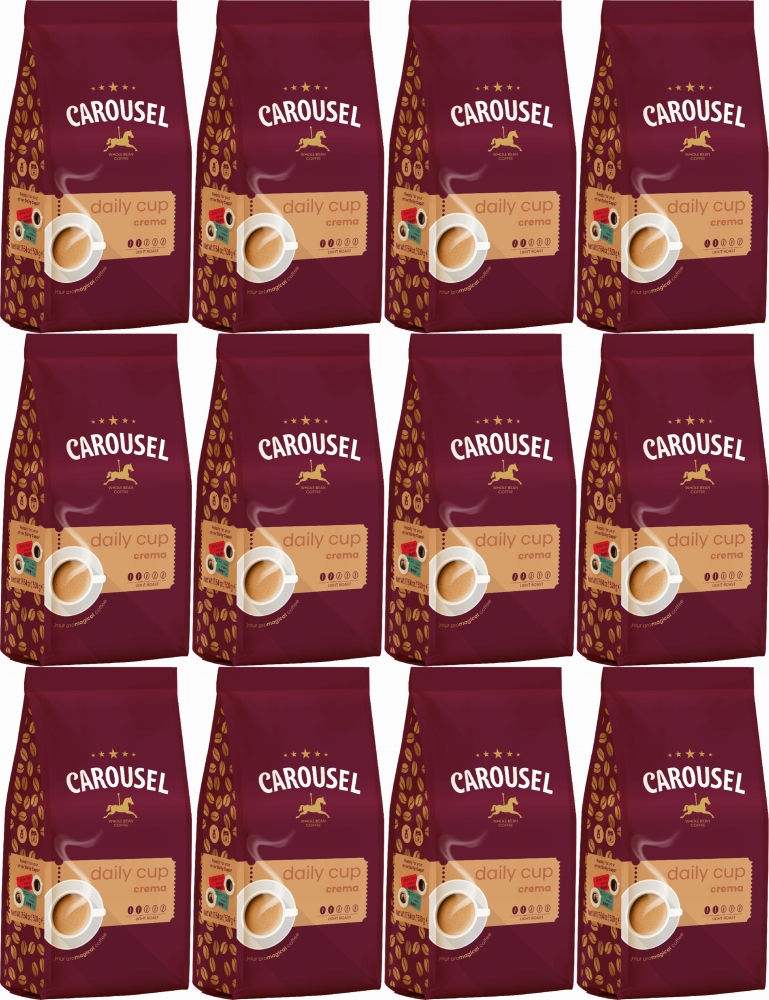Carousel Coffee kawa ziarnista Daily Cup Crema 1kg x12