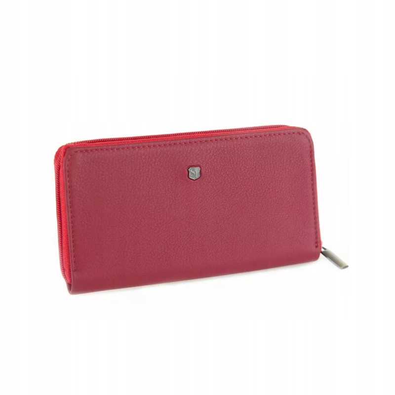 Dámská růžová kožená peněženka na zip Maria Stefania 185 x 100 mm
