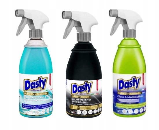 Sada domácí chemie, skla 0,7 l, koupelny 0,7 l, kůže a dřeva 0,5 l
