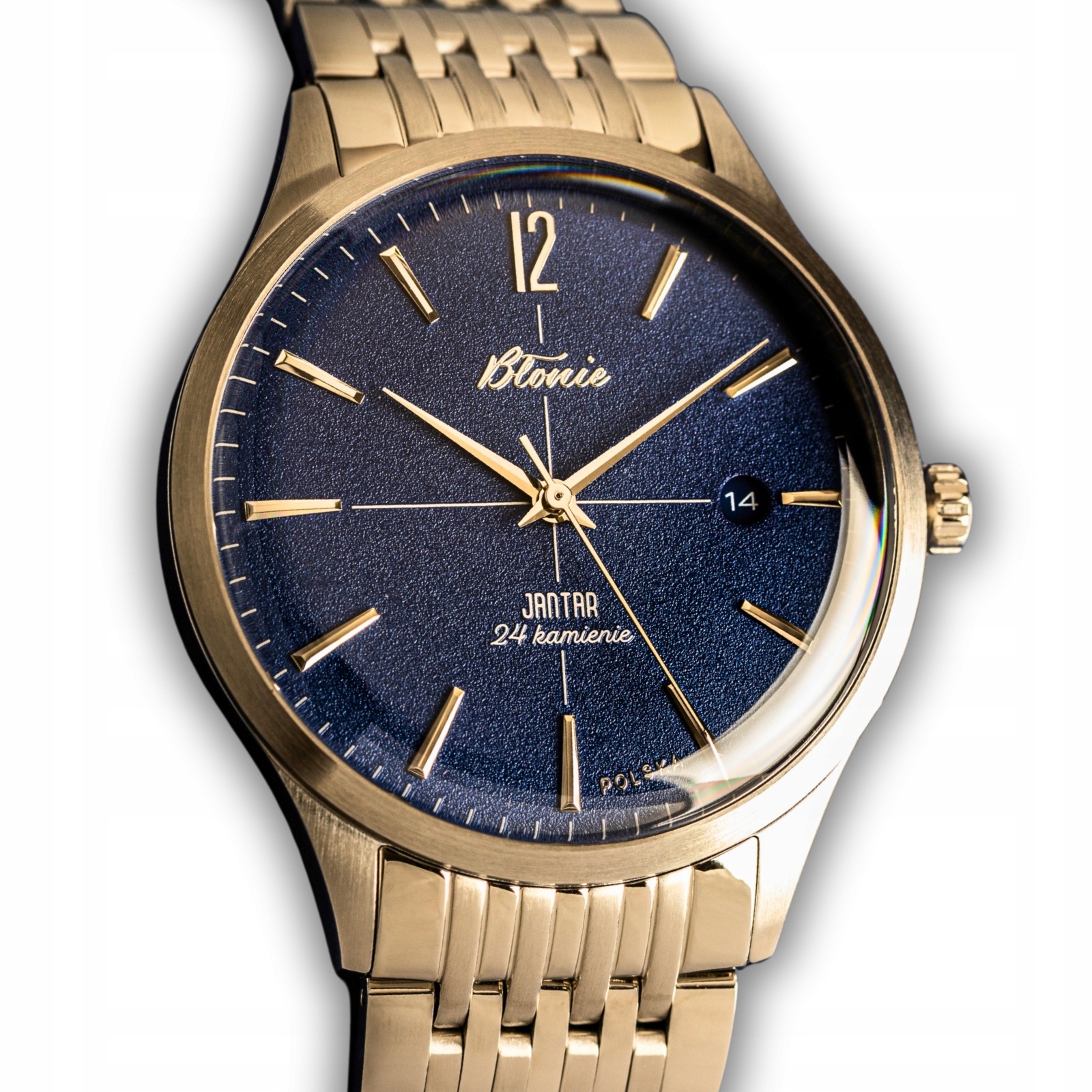 Pánské hodinky Błonie Jantar Burza Automatický modrý ciferník 40 mm