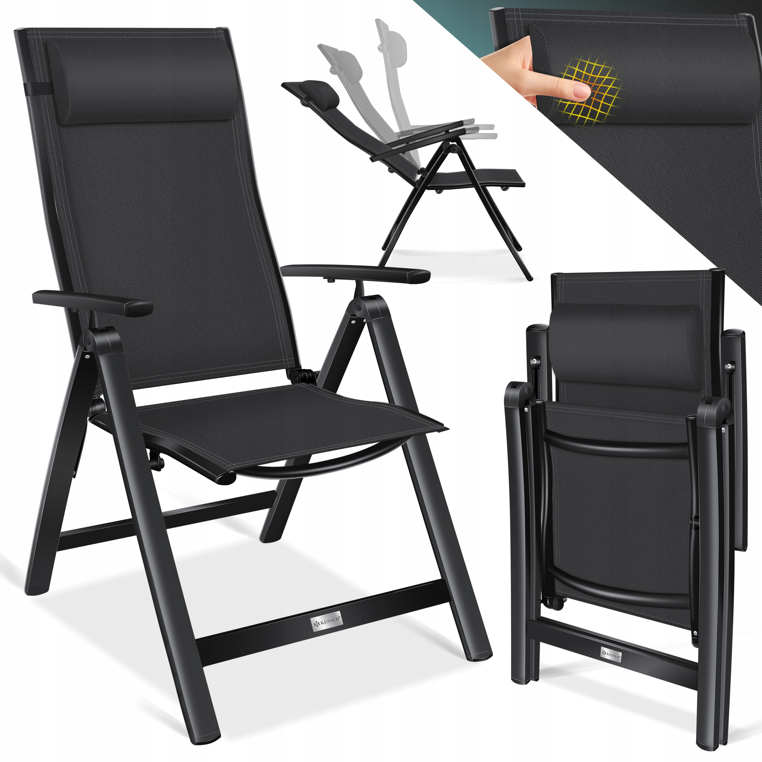 Záhradná stolička Kesser plast čierna