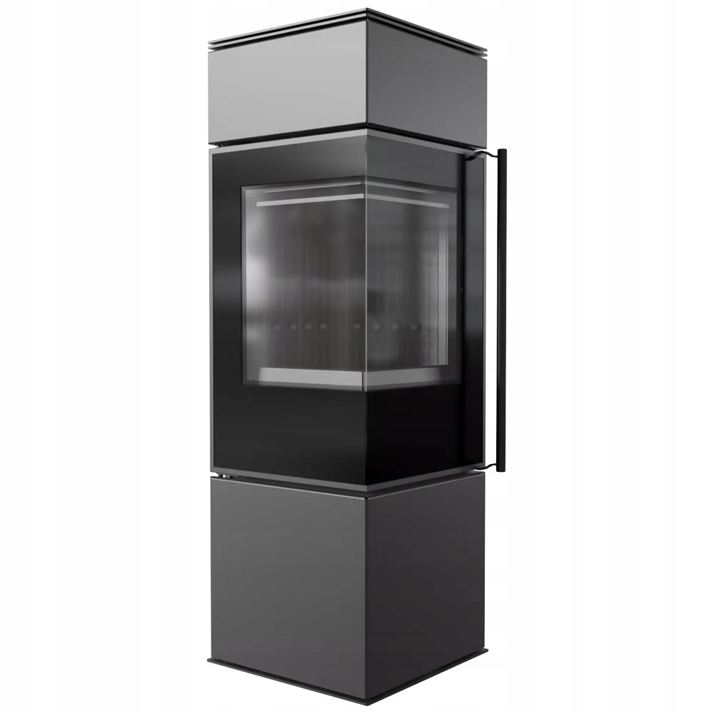 Kamna Volně Stojící Ocelová Rohová Koza Ren S Levá Černá