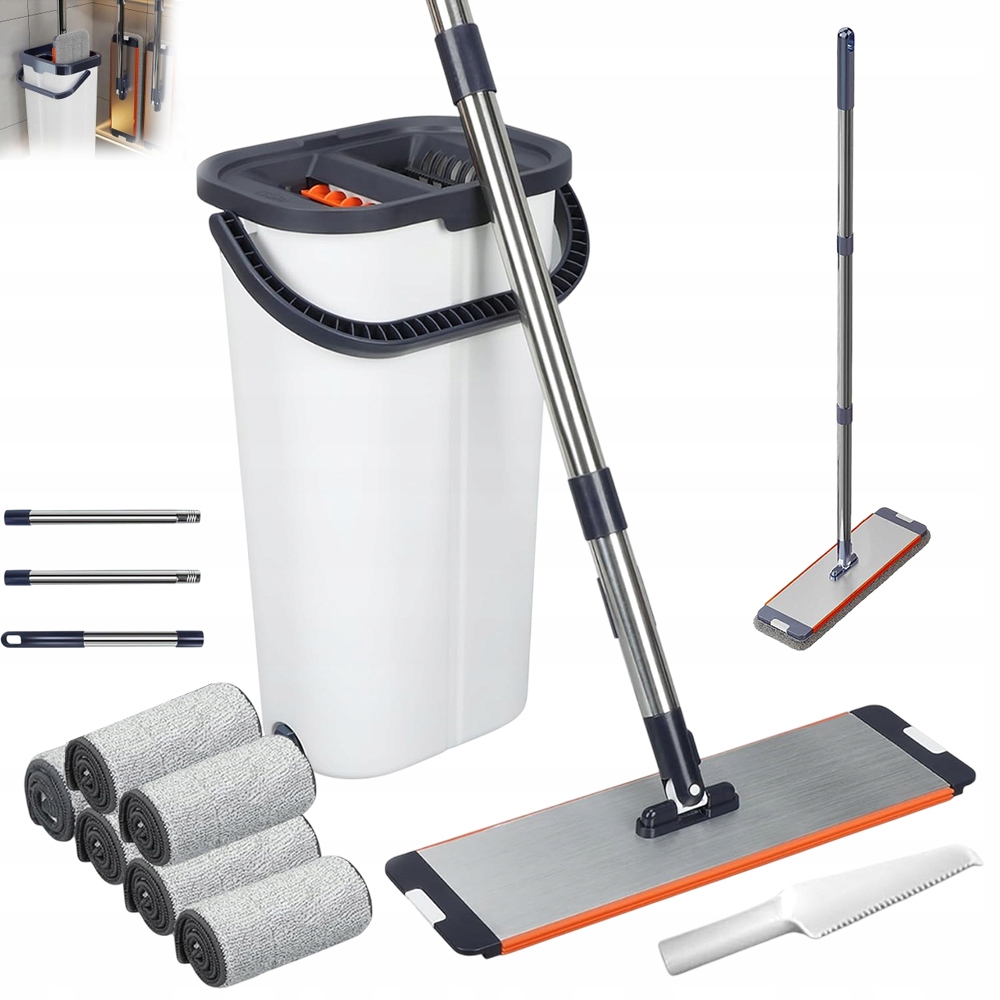 Levně Sada Plochého Mopu, Kbelík S Otočnou Hlavicí O 360°