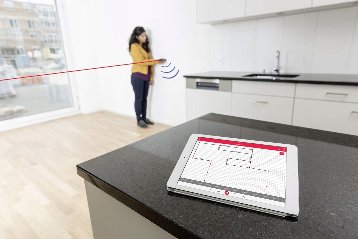 LEICA DISTO X3 Wytrzymały Dalmierz Laserowy Bluetooth IP65 150m Wnętrza — miniatura 4