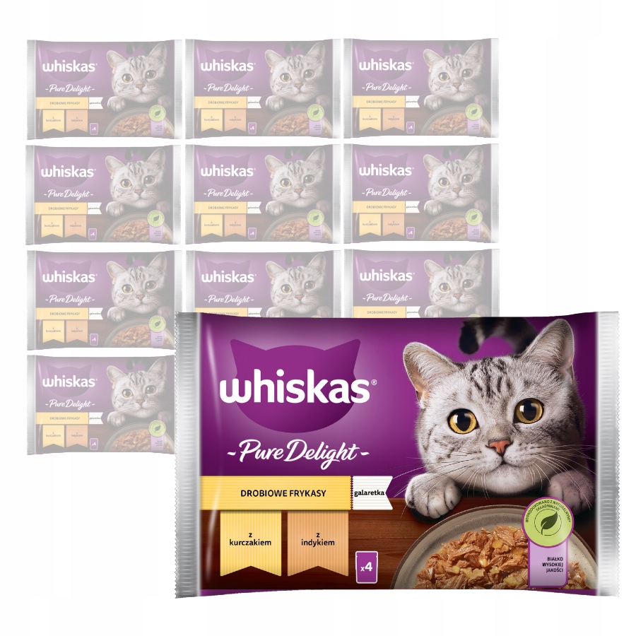 Levně Whiskas Drůbeží Hody V želé 52x85g Krmivo Pro Kočky Kuře Krůta