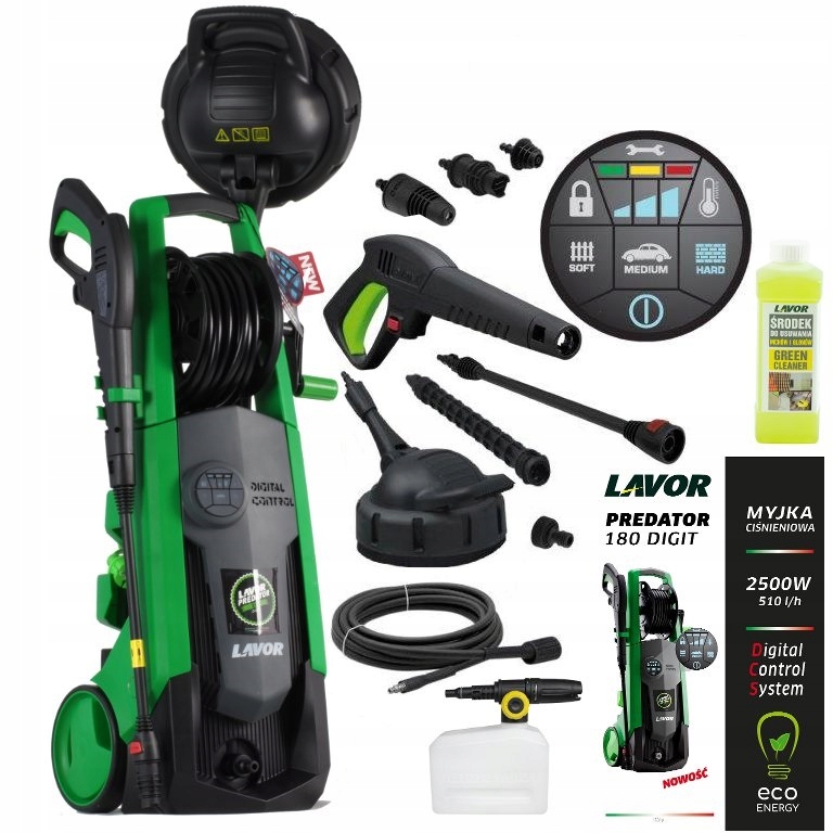 Lavor - Nettoyeur haute pression ECO ENERGY + Controle Digital 180 Bars  2500W 510L/h - PREDATOR 180 DIGIT - Cdiscount Bricolage