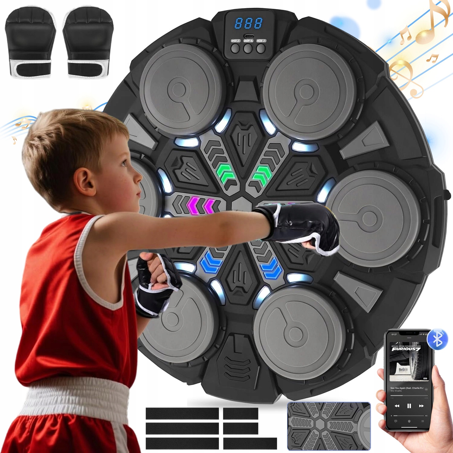 Bluetooth Elektronická Hudba Boxerská Deska 5 Režimů Rychlosti Trvalá