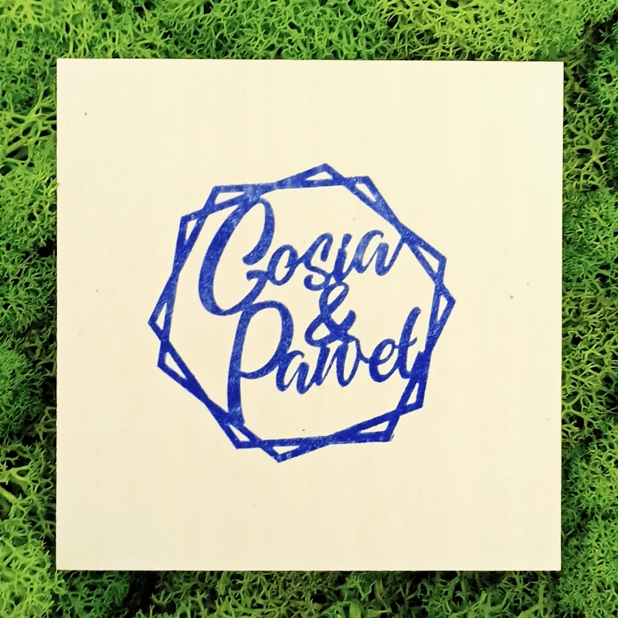 Heksagony - stempel, ślubna pieczątka, pieczęć Liczba sztuk 1 szt.