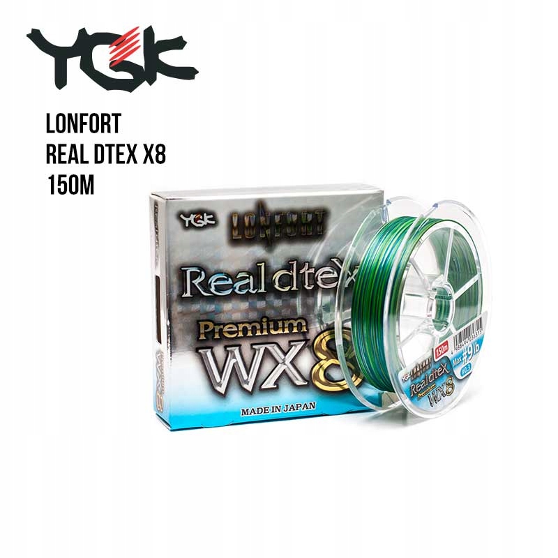 Pleciona żyłka Ygk X-braid Lonfort Real Detex WX8 #0.4/0.104mm/12lb 150m