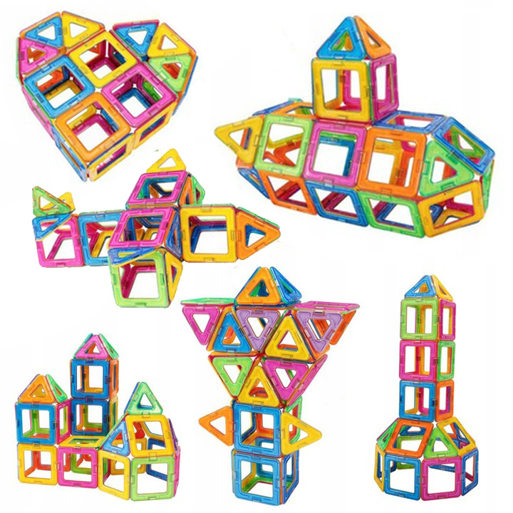 DUŻE KLOCKI MAGNETYCZNE KONSTRUKCYJNE 3D MAGNETIC TILES 70 el. +Naklejka A Bohater / Bajka Inny