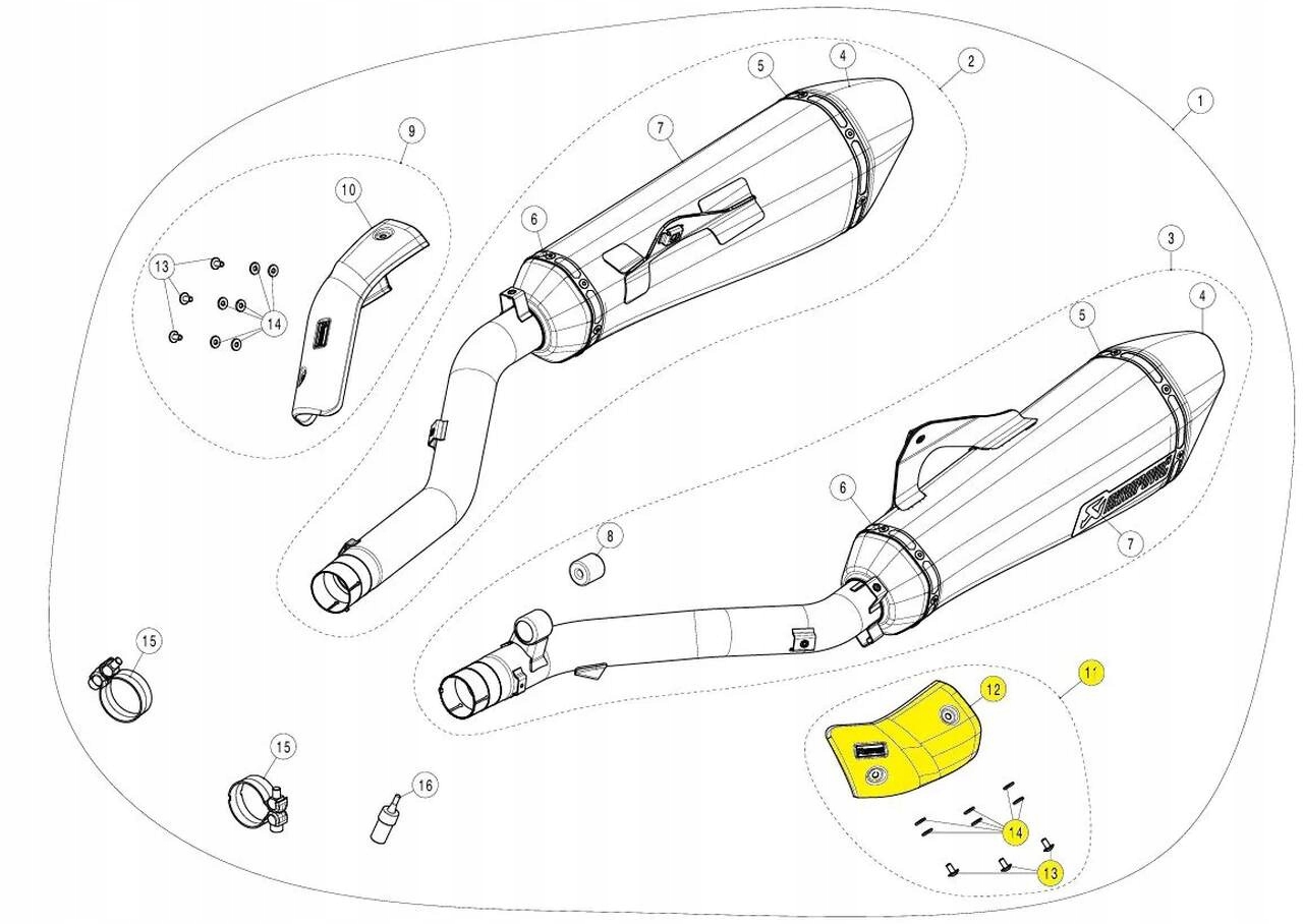 Tepelná krytka tlmiča Akrapovic P-HSB16R1L/A1