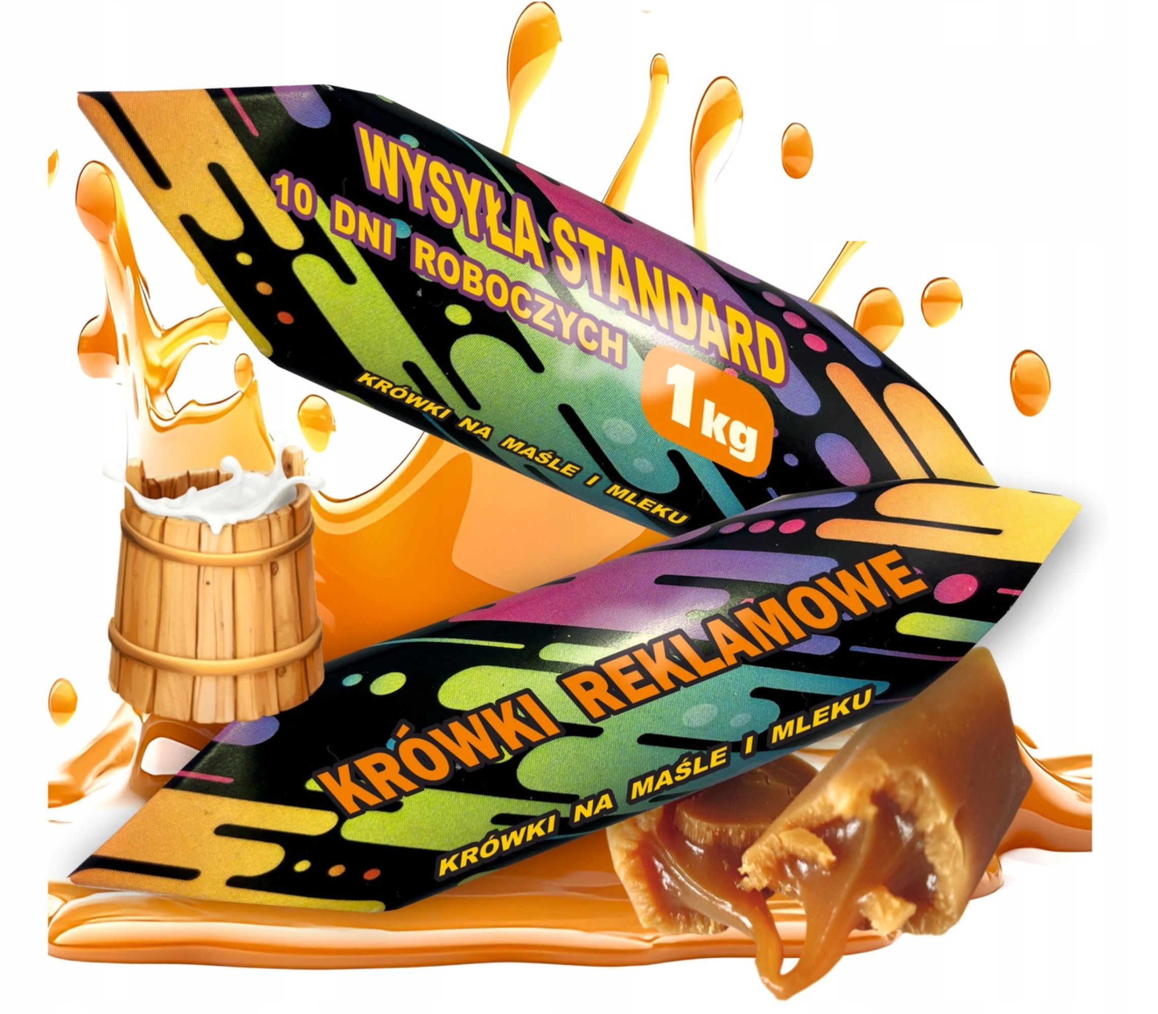 Levně Bonbóny Krówki s vlastním logem s potiskem – Projekt V Ceně – 1 kg