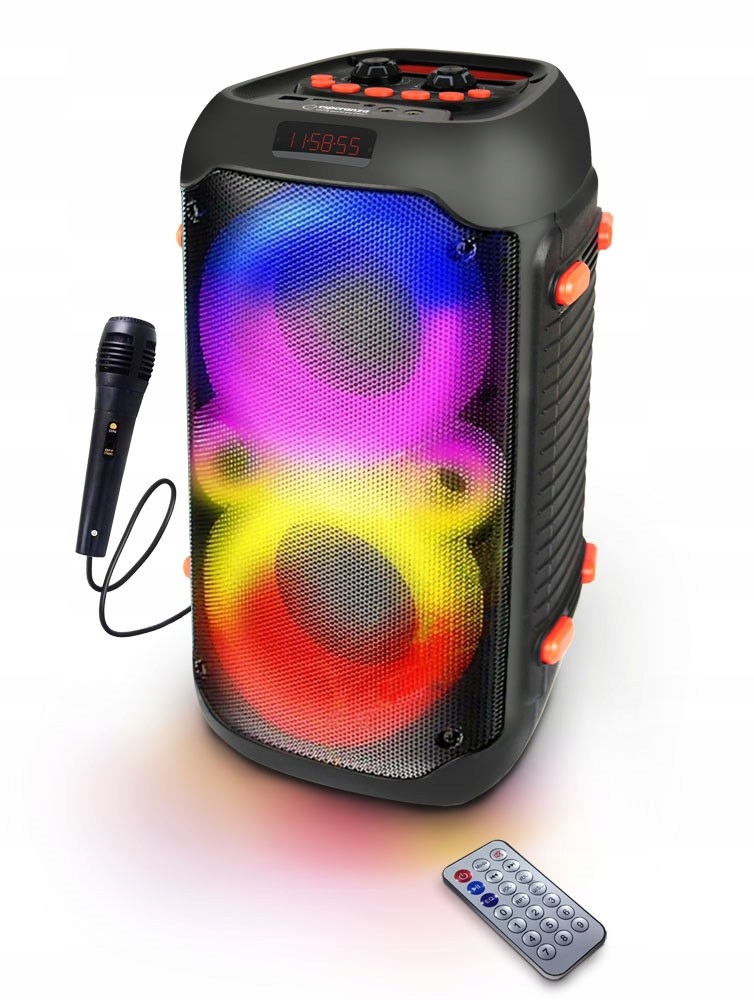 Esperanza Głośnik bezprzewodowy przenośny Bt Fm Led Rgb Singer EP156
