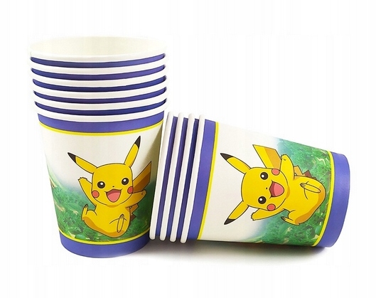 BALONY POKEMON TALERZYKI KUBKI ZESTAW URODZINOWY Marka inna marka
