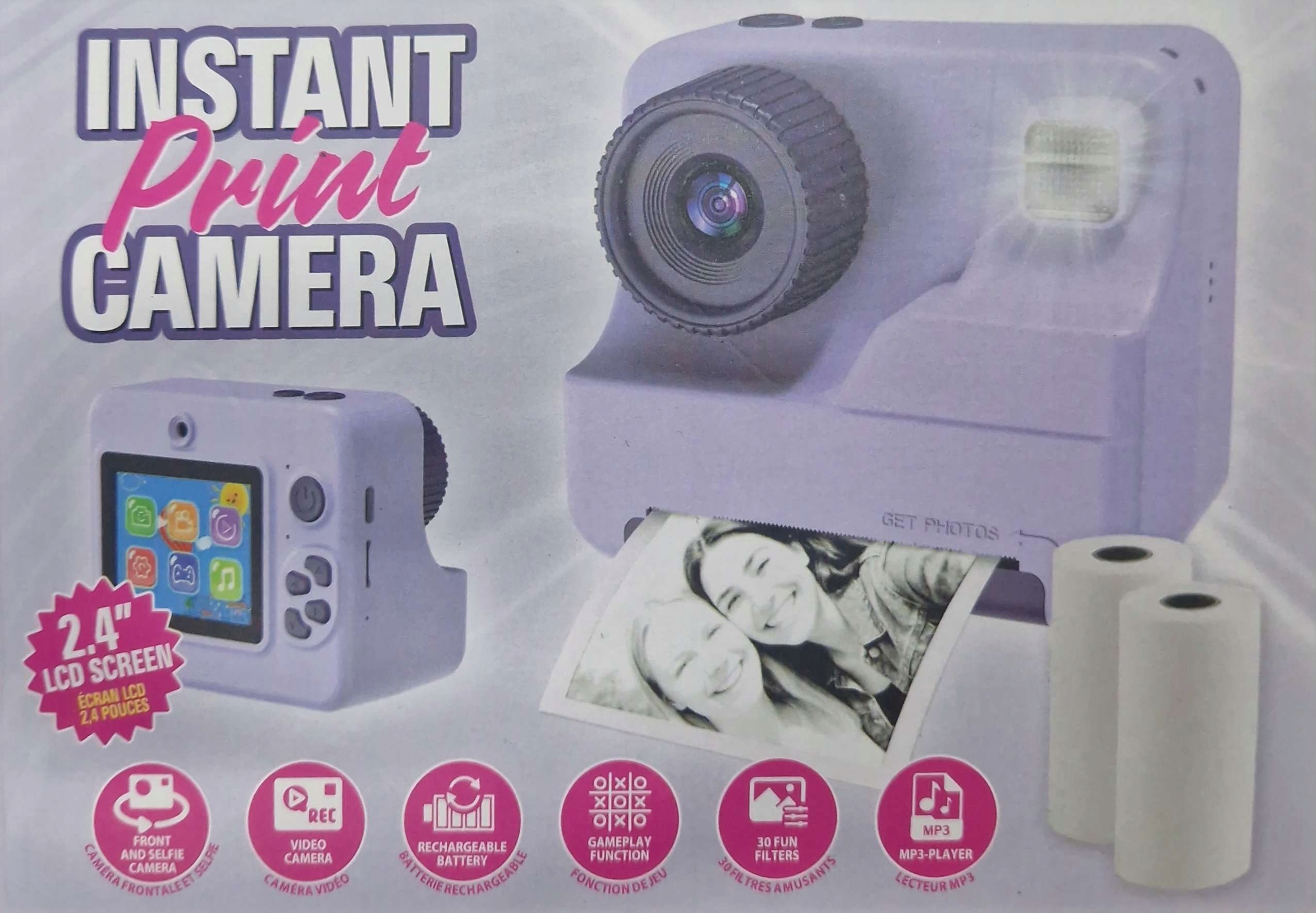 Instantní Fotoaparát S Tiskárnou Pro Děti Digitální 2 Role Set Lilie