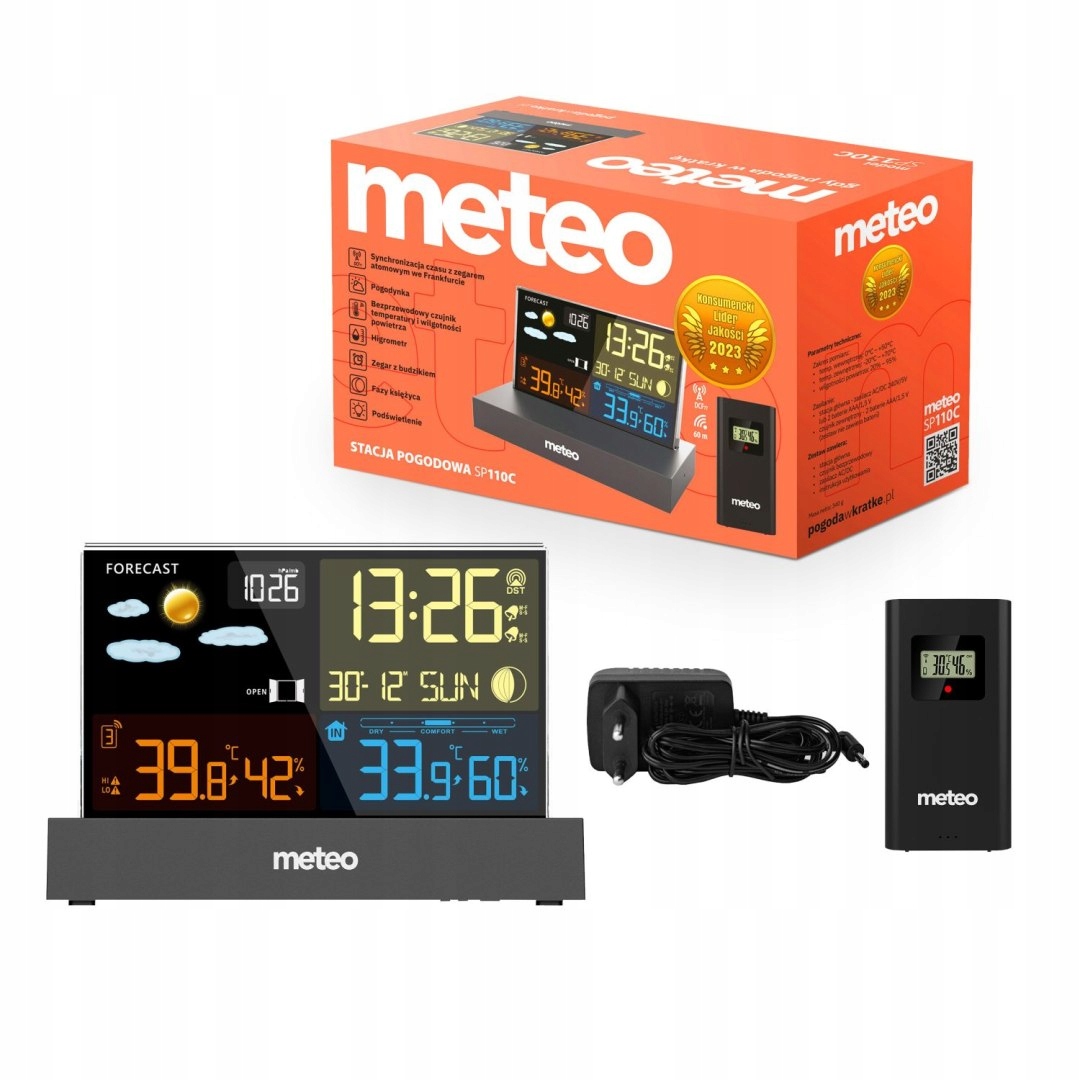 Stacja pogodowa Meteo SP110 z Dcf czarna