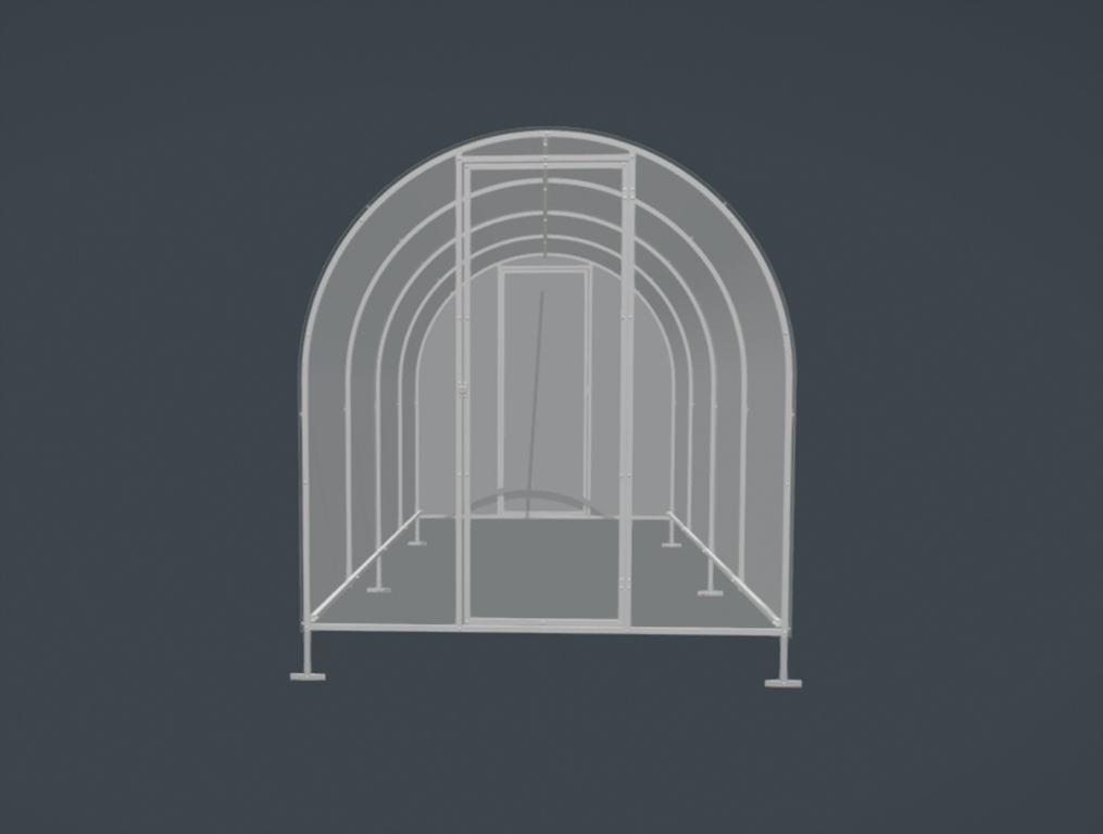 Mała Szklarnia z poliwęglanu ogrodowa 1,65x12 profile 20x20 poliwęglan 6mm Kod producenta 1,65x12-20x20-6