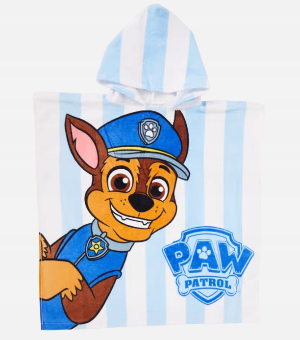 PONCZO KĄPIELOWE Z KAPTUREM DLA DZIECI WE WZORY POPULARNYCH 60 x 120 cm Szerokość produktu 60 cm