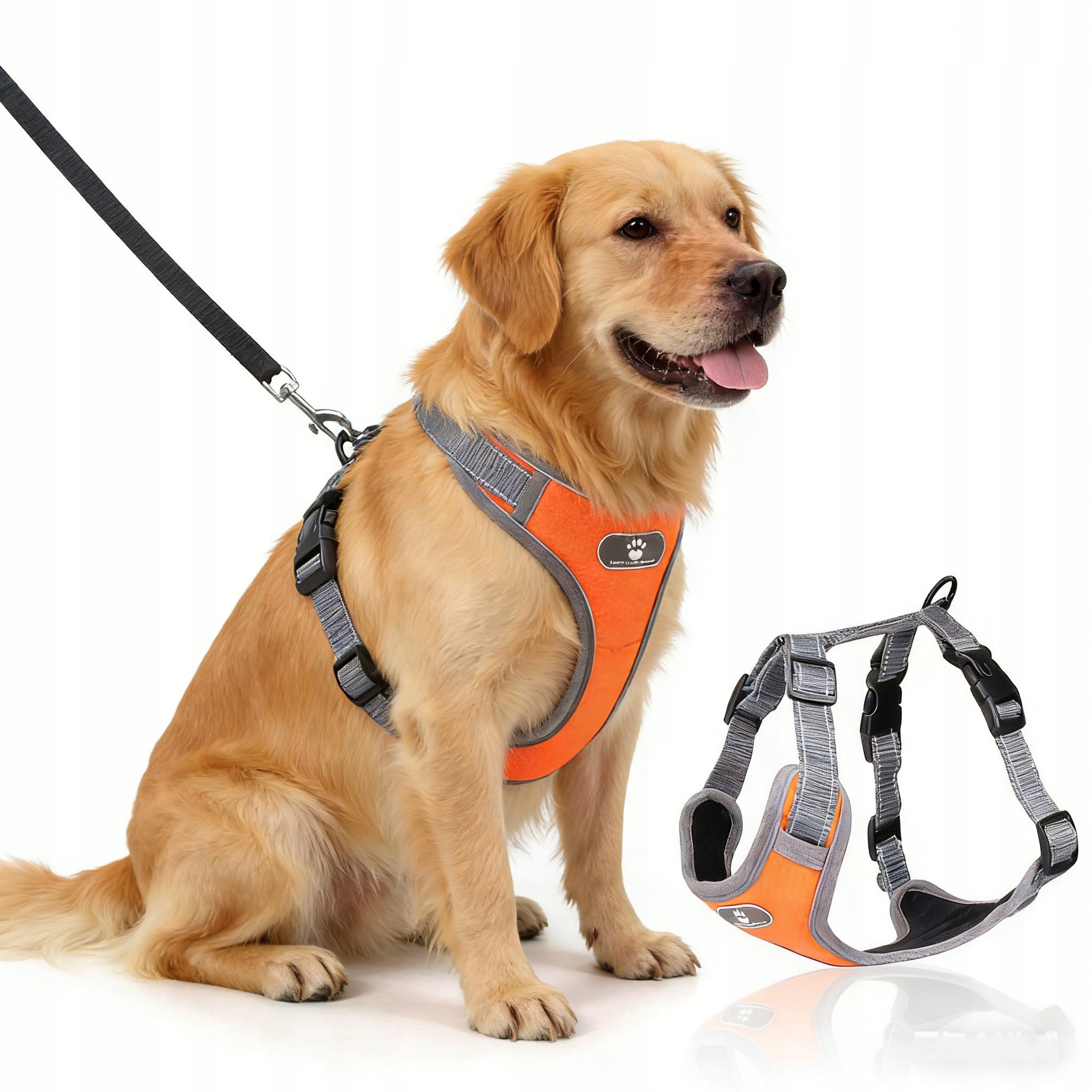 Levně Postroj pro mazlíčky s vodítkem, nastavitelný, netahá, bez tlaku postroj a vodítko pro psy a kočky