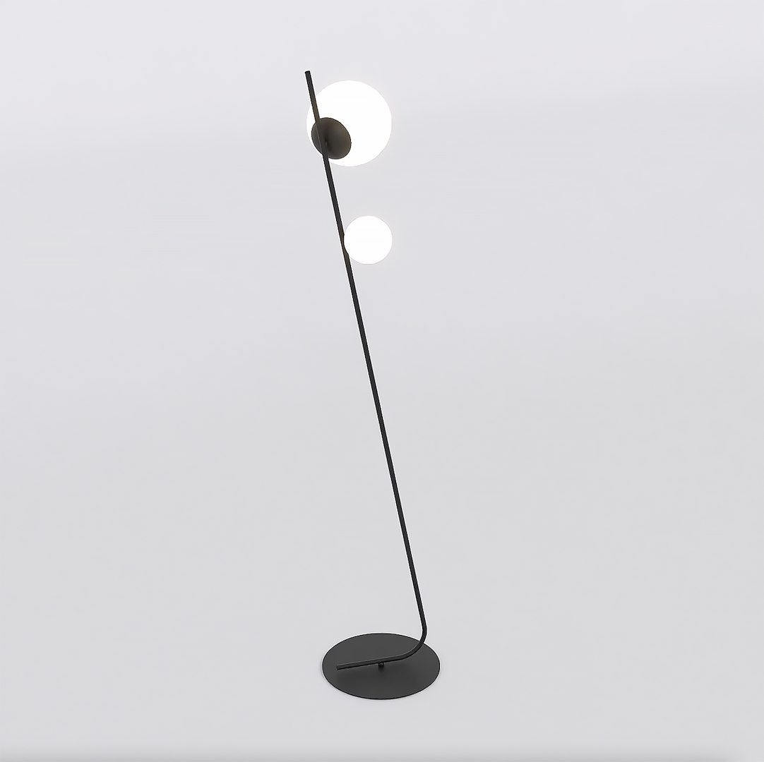 Podlahová lampa Tatu LP2 minimalistická, čierna