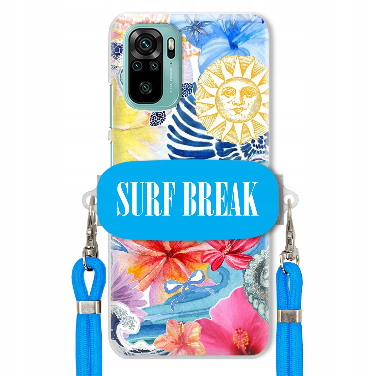 Puzdro pre Xiaomi Redmi Note 10 Modré vodítko držiak Surf Break Lata