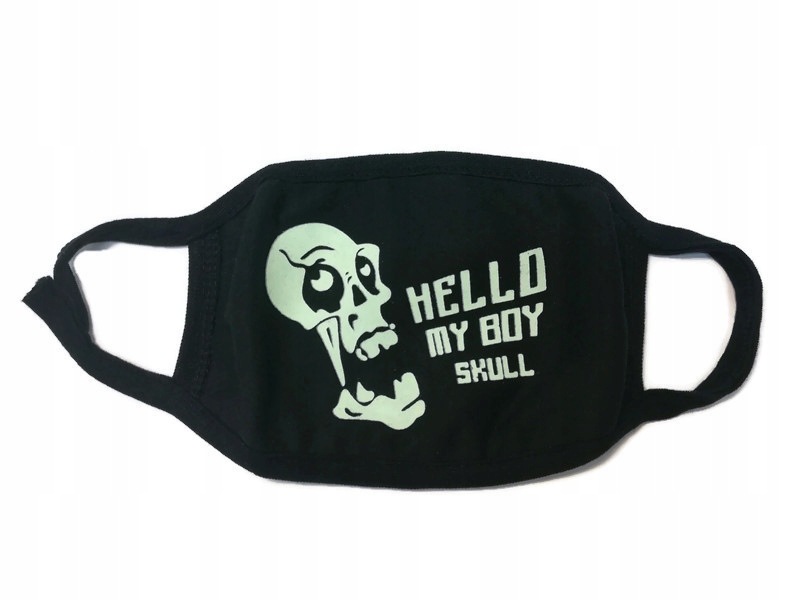 MASKA BAWEŁNIANA OSŁANIAJĄCA NOS USTA StreetWear ŚWIECI W CIEMNOŚCI