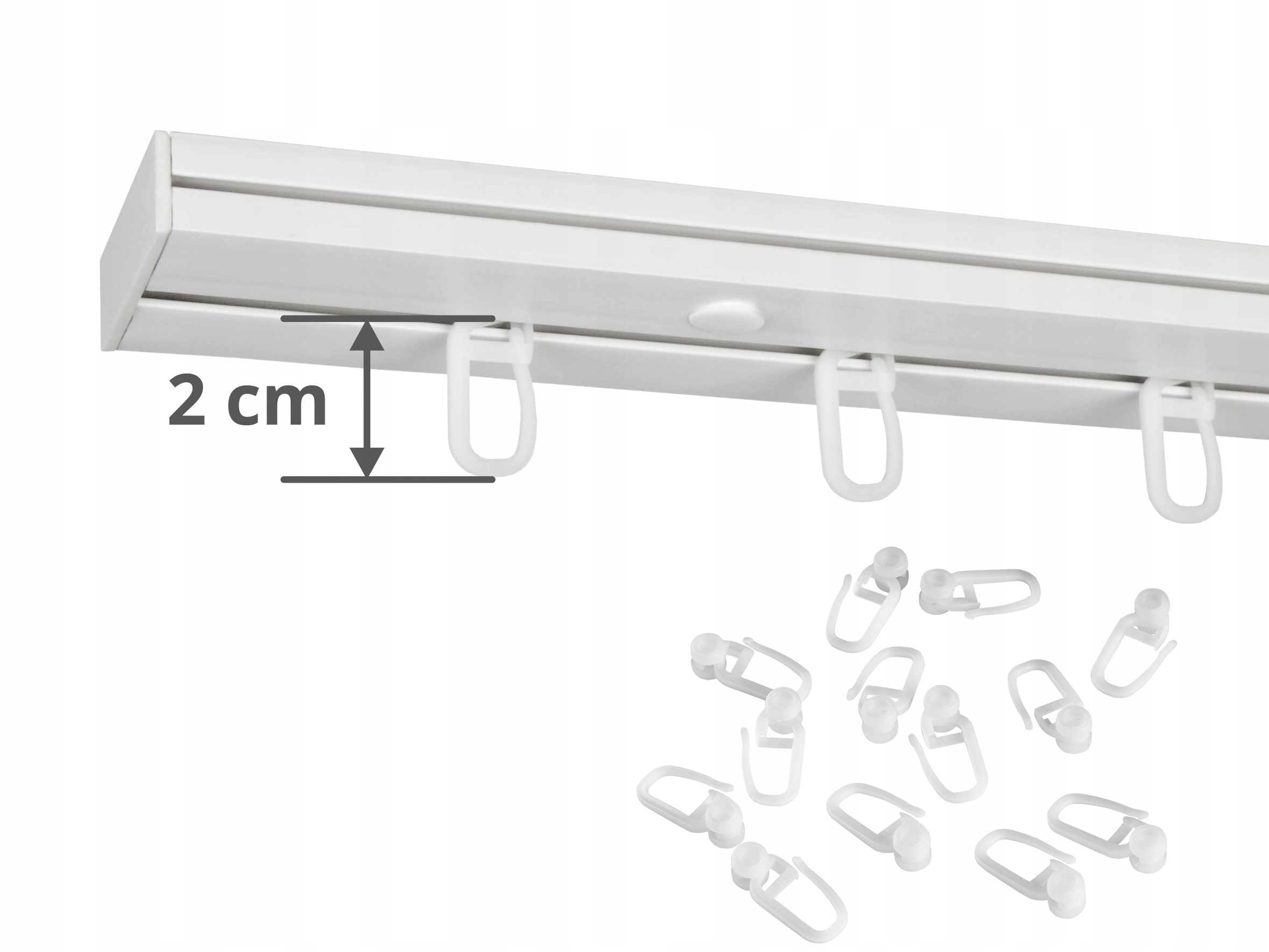 SZYNA SUFITOWA PCV I-torowa z Osłoną Kolor 280cm Materiał wykonania plastik