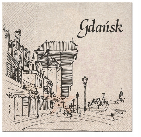 

Serwetka Kwadrat 33cm x 33cm '' Gdańsk ''/20 sztuk