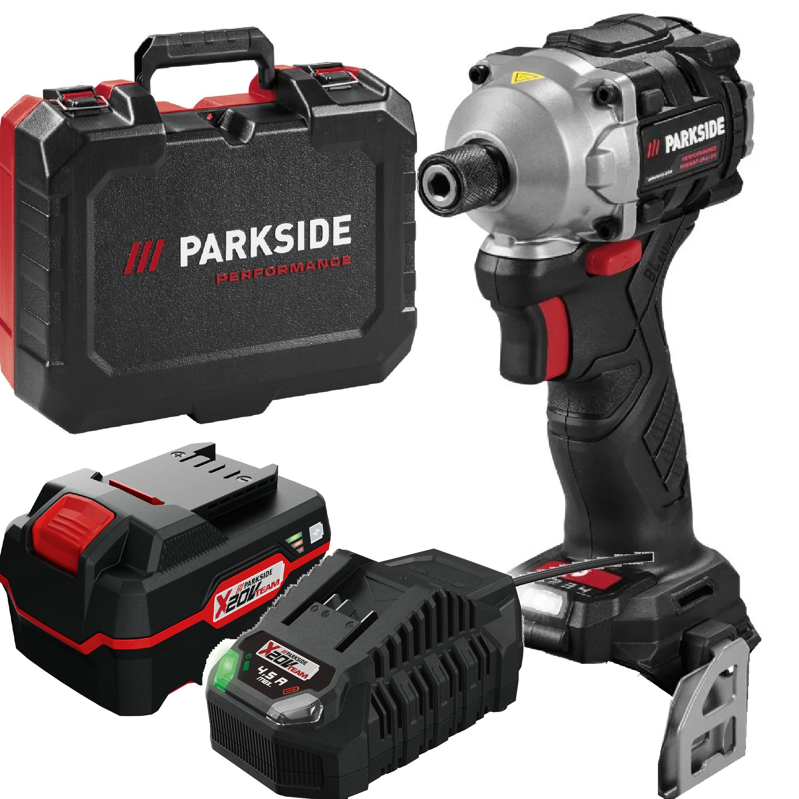 Aku rázový utahovák Parkside šroubovák Pdssap 20V akumulátor 4Ah