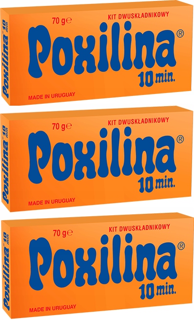 3x Kit dwuskładnikowy uszczelniacz do rur, metali, drewna Poxilina 38ml 70g