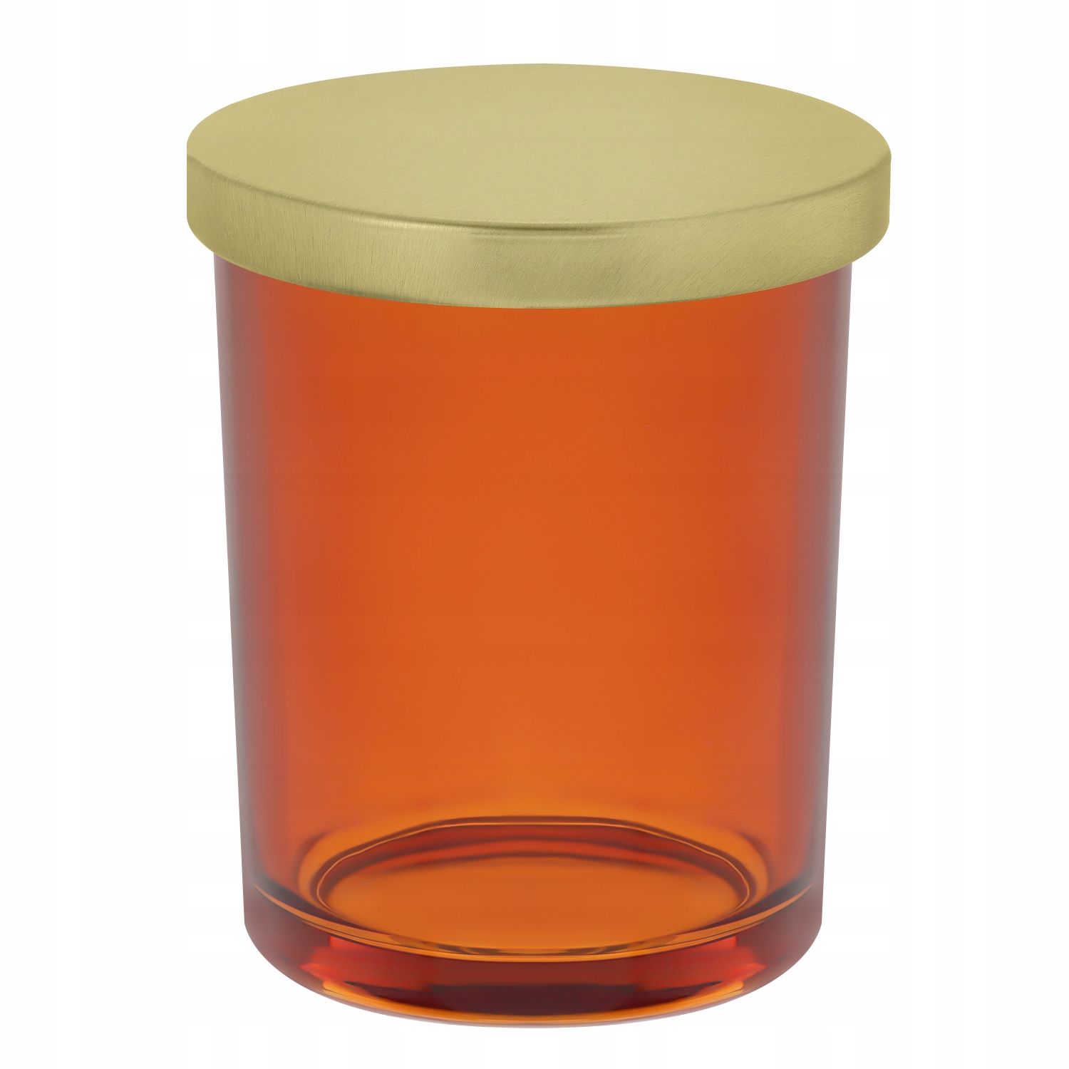 Sklenice na svíčky jantarová 200 ml se zlatým víčkem 90 kusů