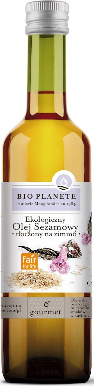 Olej Sezamowy Bio 500ml Bio Planete Tłoczony na Zimno Ekologiczny Zdrowy