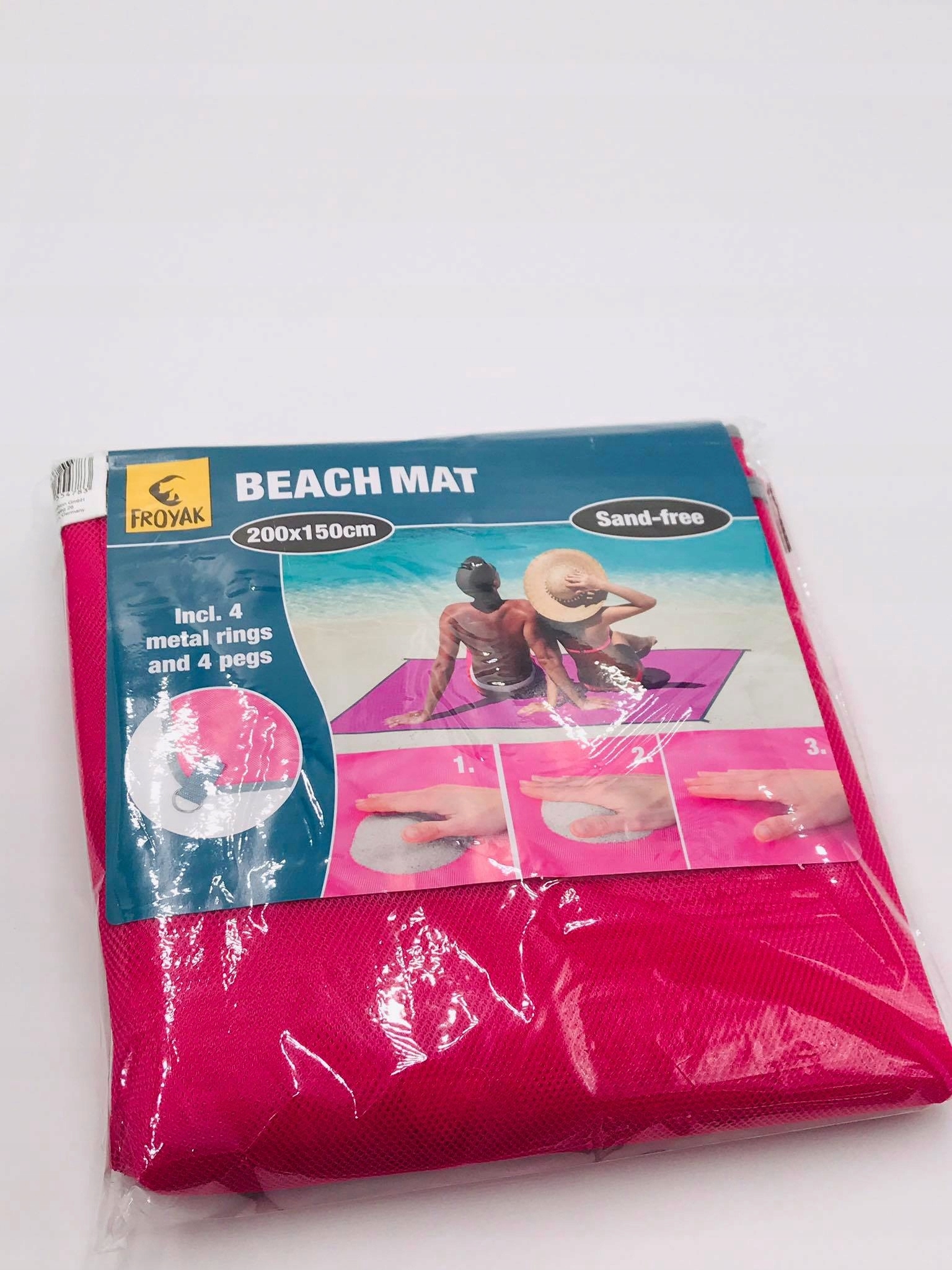 Mata plażowa Koc Bez Piasku Plaża Róż XL Mat KOC Wzór bez wzoru