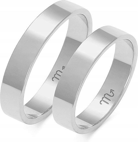 svatba prsten z bílého zlata 585, Velikost 23, nadčasový s gravírováním