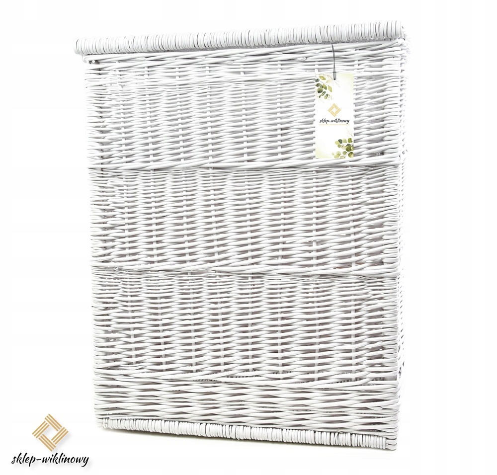 Kontejner Koš Bílý Na Prádlo Proutěný kufr 50x30 H55 cm Polský