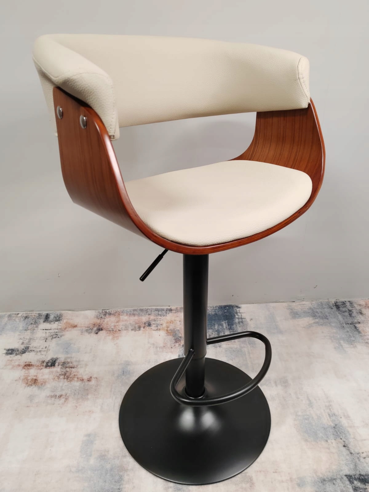 Hoker odtiene Bielej+imitácia Drevo 110,5 cm Zadná Časť, Elegancia A Pohodlie