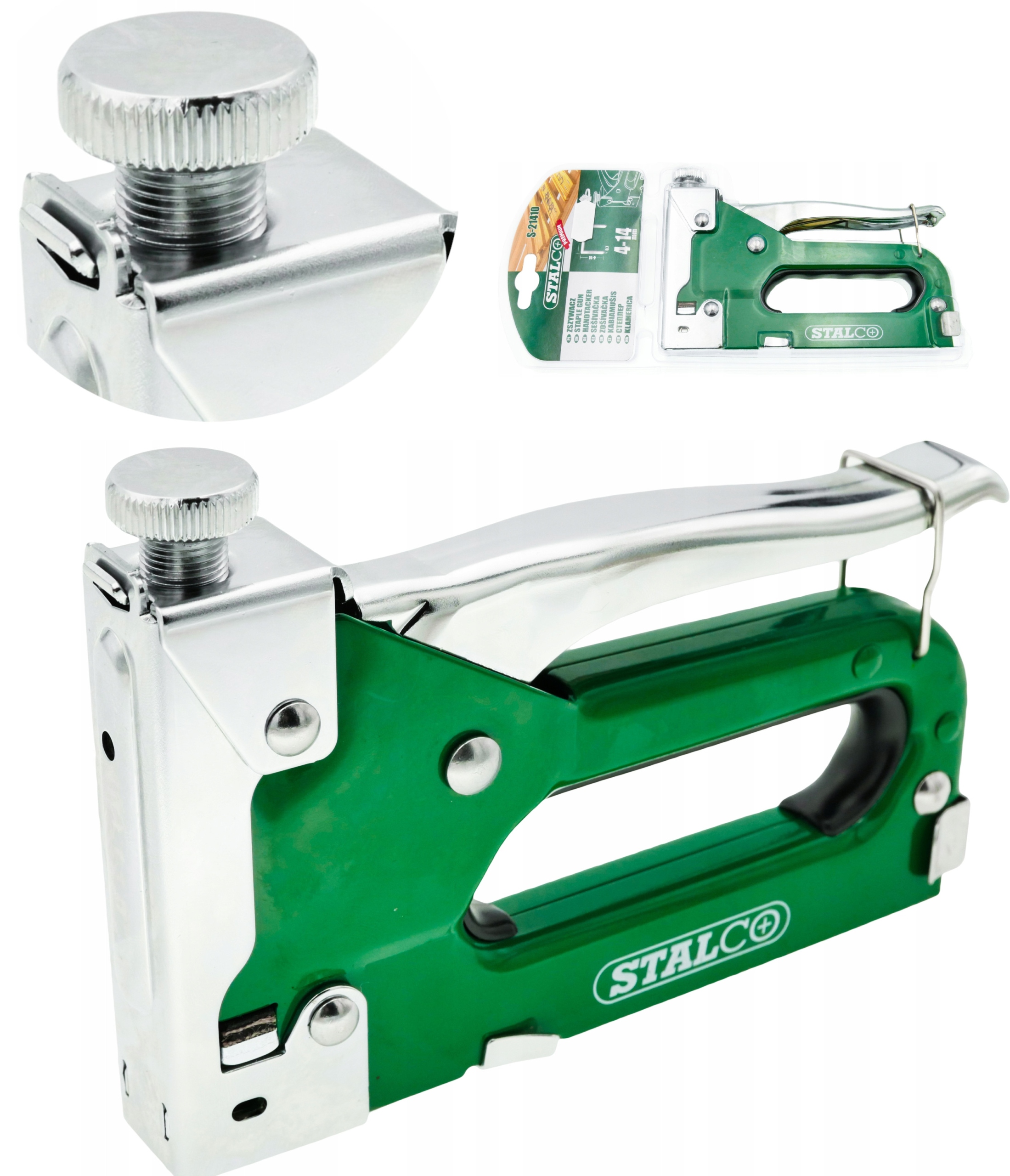 WYGODNY ZSZYWACZ TAKER TACKER TAPICERSKI STALOWY REGULOWANY 4-14MM STALCO