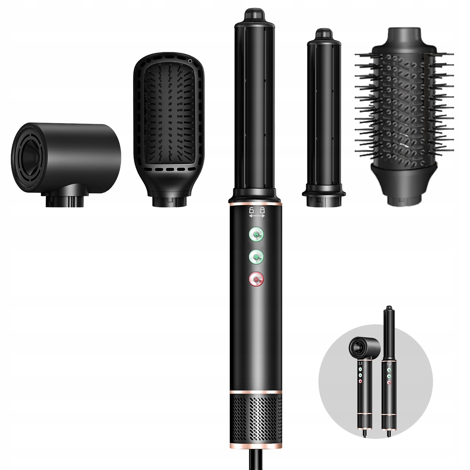 110000RPM Suszarko Lokówka Szczotka do Włosów Obrotowa 5w1 Jonizacja Zestaw