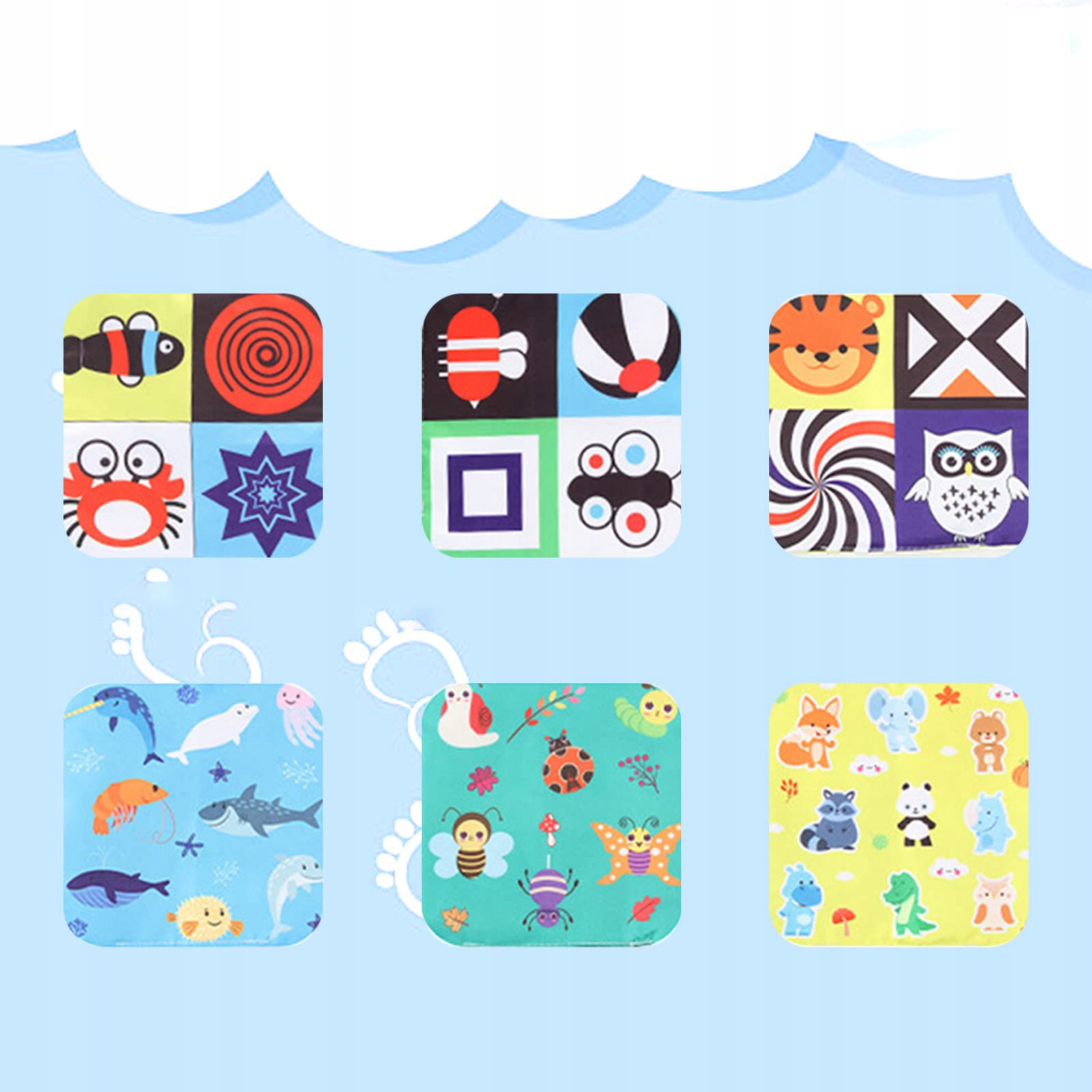 SORTER PUDEŁKO Z CHUSTECZKAMI ZWIERZĄTKA PLUSZOWE MONTESSORI SENSORYCZNE Marka bez marki