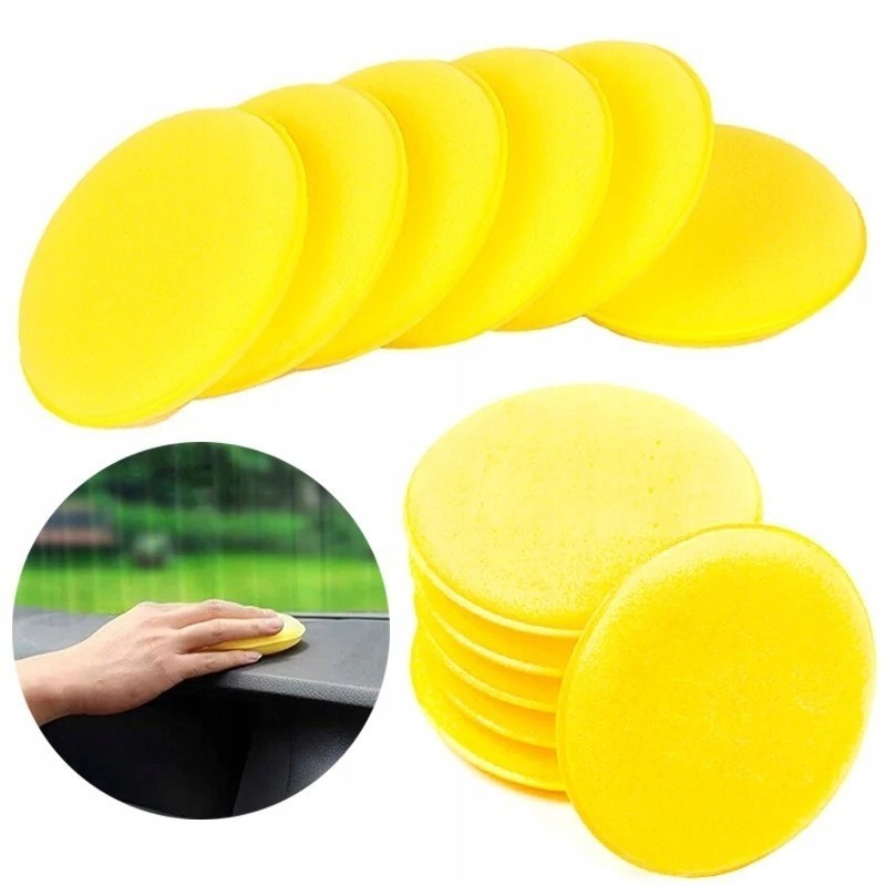 Aplikator Do Wosku Gąbka Polerska 3 Szt Czyszczenie Samochodu Auta Lamp