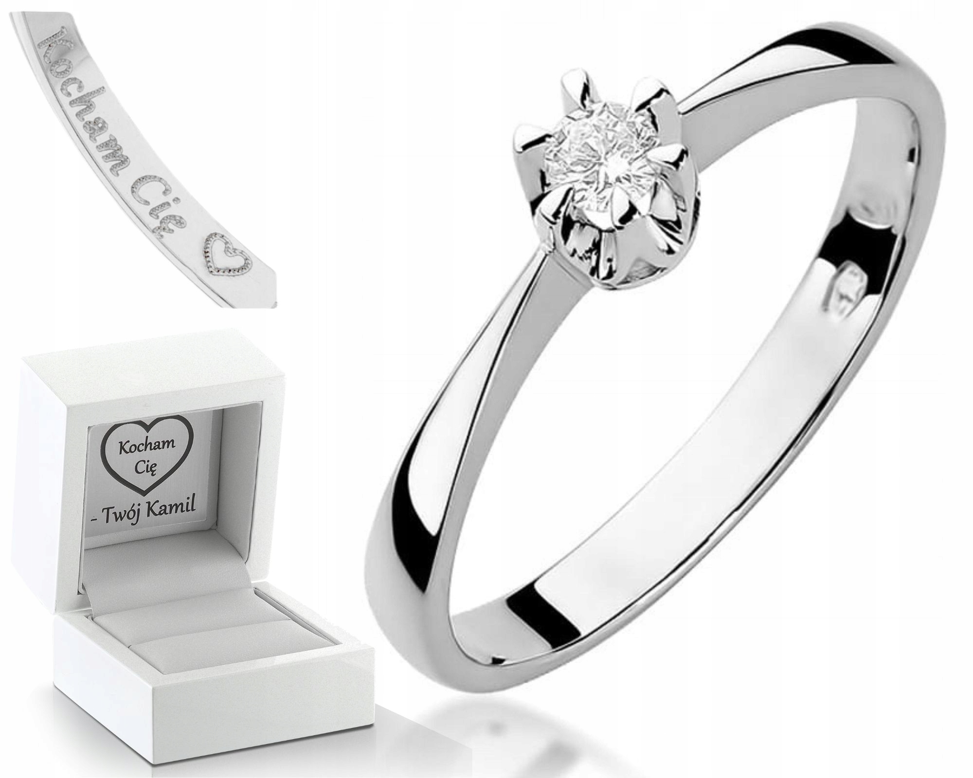 Zásnubní Prstýnek Z Bílého Zlata Gravírování 585, Gravírování Bonus