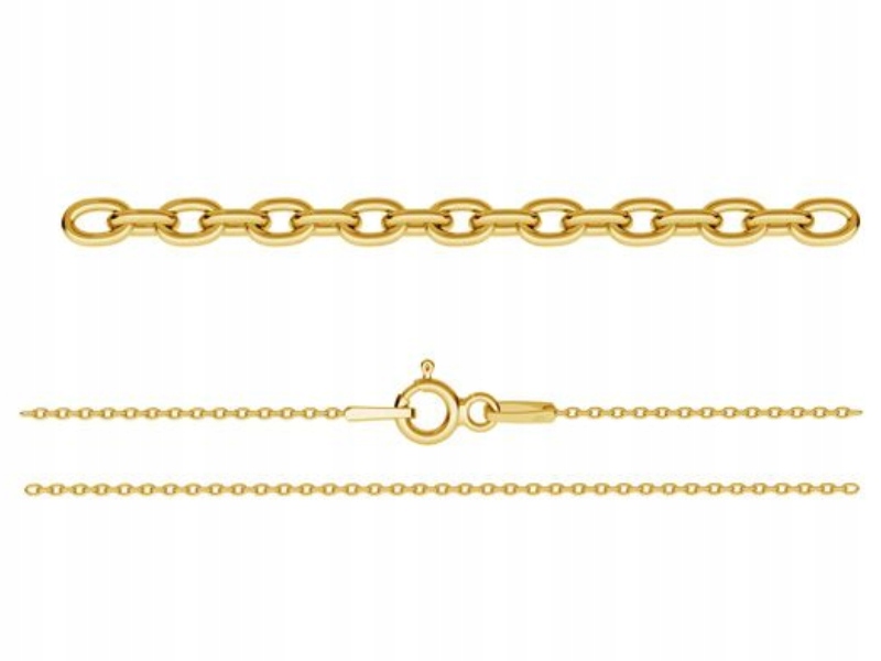 

Łańcuszek ankier 45cm 1,2mm srebrny 925 pozłacany