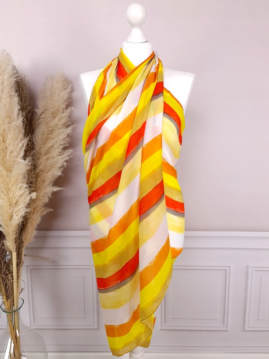 PAREO CHUSTA PLAŻOWA w paski narzutka NOWE KOLORY Rozmiar uniwersalny