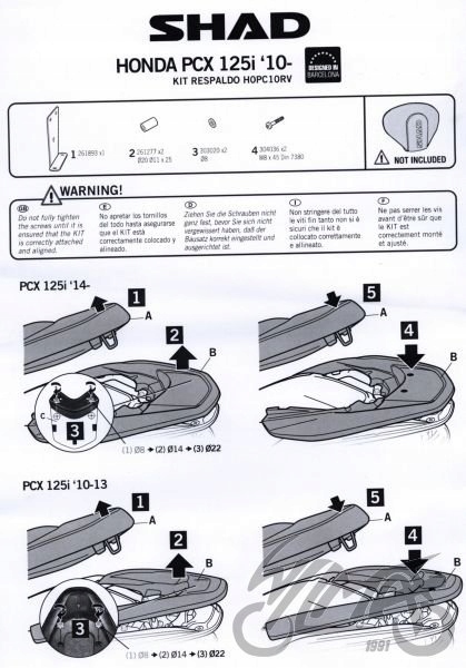 OPARCIE PASAŻERA SHAD DO HONDA PCX 125 CZARNE Producent WZMOTO
