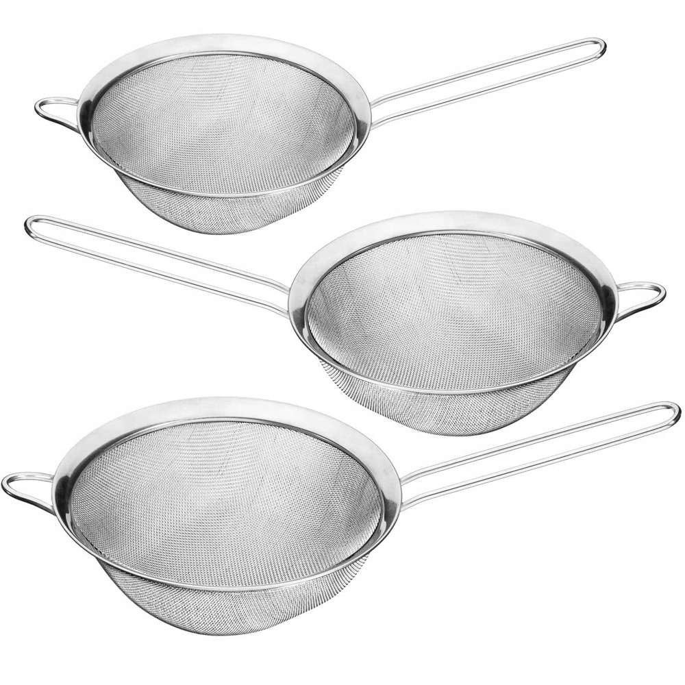 

Sitka Stalowe Zestaw 3 Sitek Kuchennych 14-16-18CM