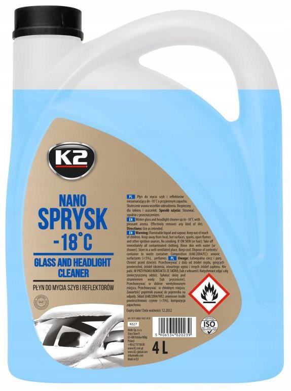 K2 Nano Sprysk -18C Zimowy Płyn Do Spryskiwaczy 4L
