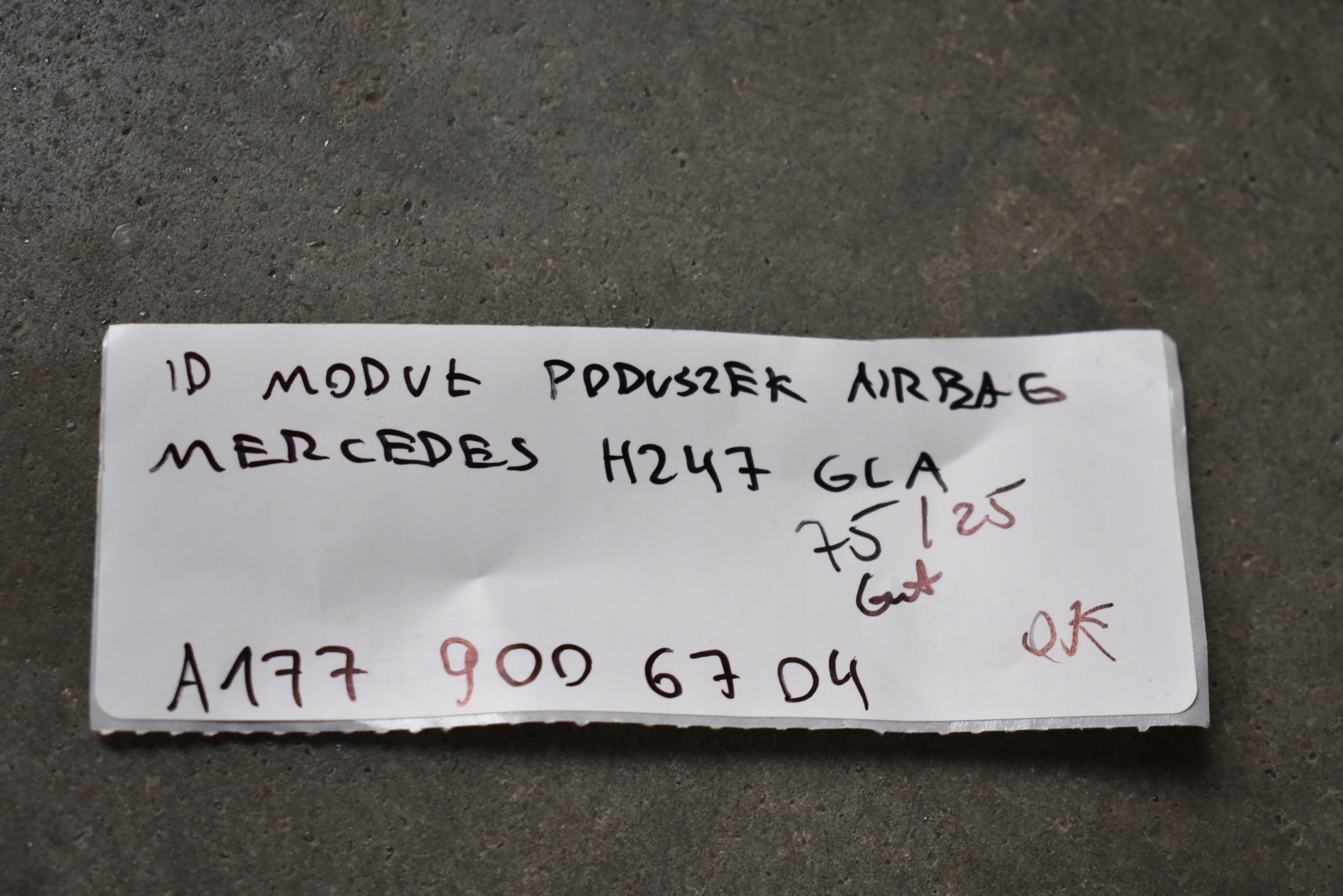 IDEALNY modulo airbag airbag MERCEDES GLA H247 1