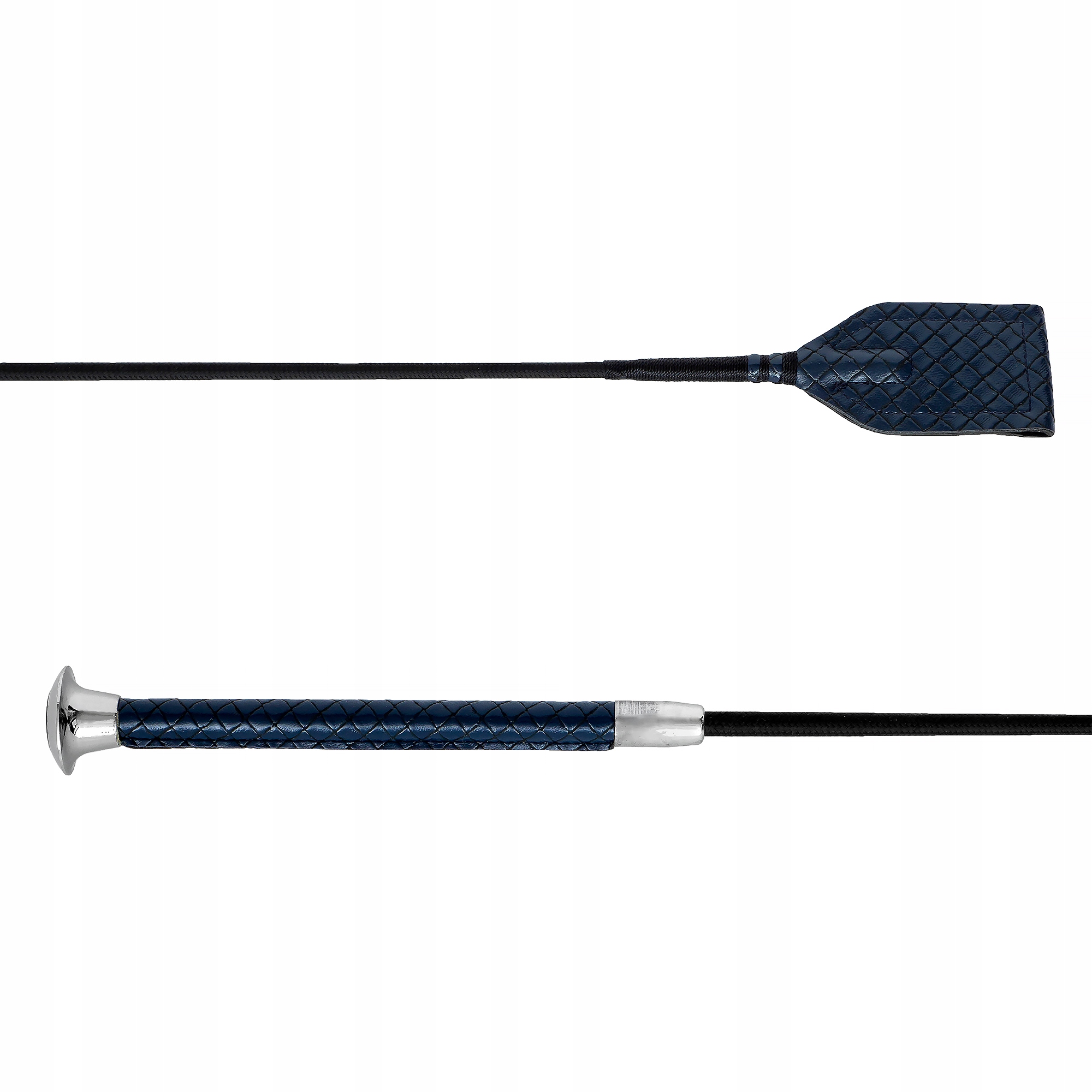 Bat palcat skokowy dla konia Start Braided do jazdy konnej granatowy 65 cm