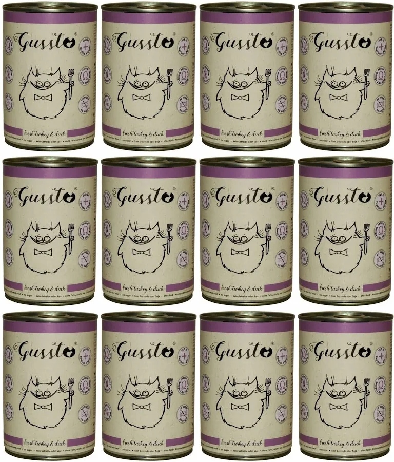 Gussto Turkey & Duck Indyk Z Kaczką 12x 400g karma premium dla kota