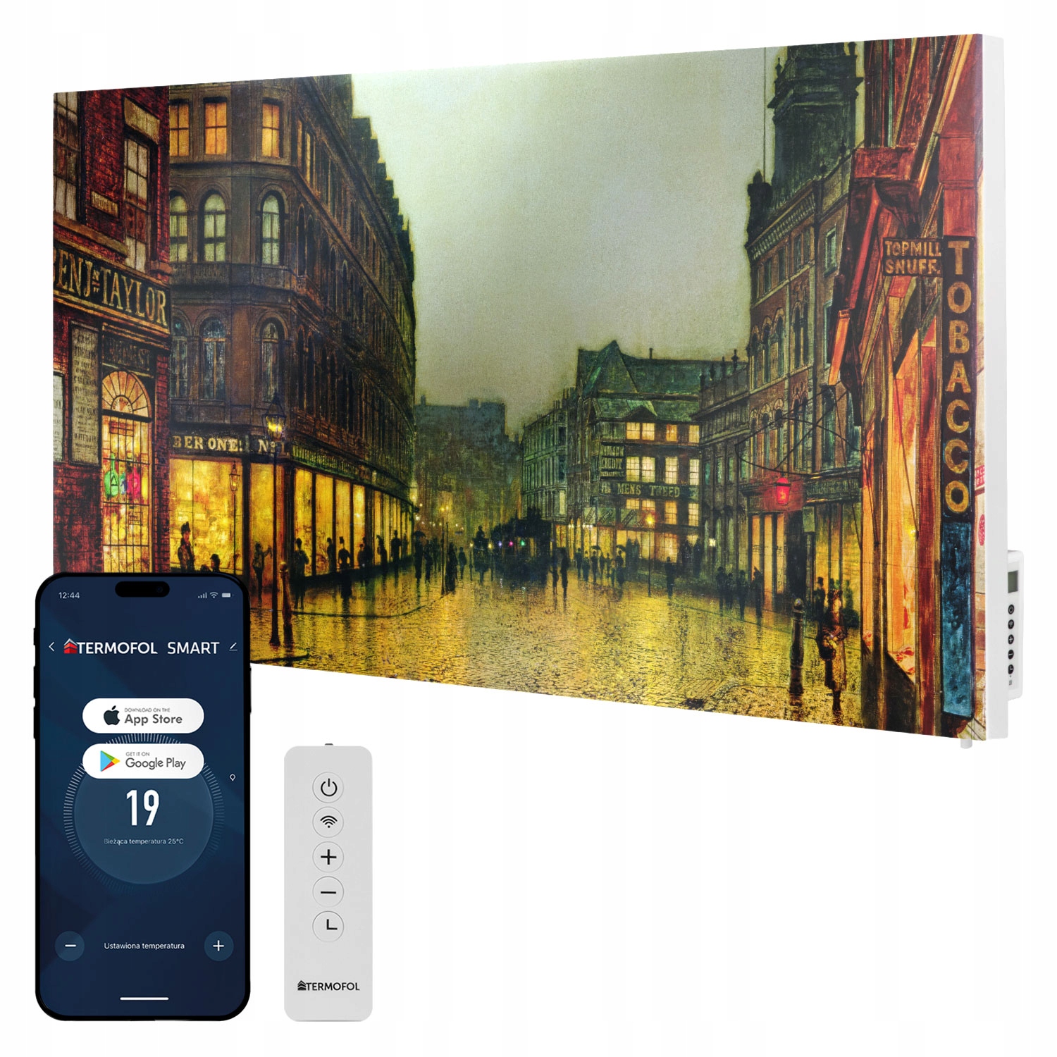 Infračervený ohrievač obraz Nočná ulica 700 W 120x60 cm WiFi
